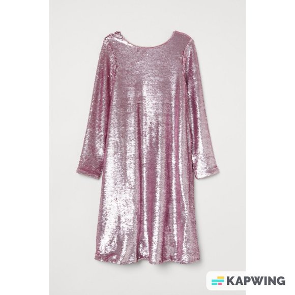 h&m pink sparkly dress Pink Sequined dress for kids